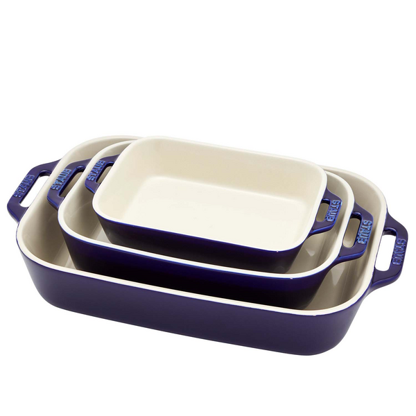 Staub Stoneware Rectangular Bakers, Set Of 3