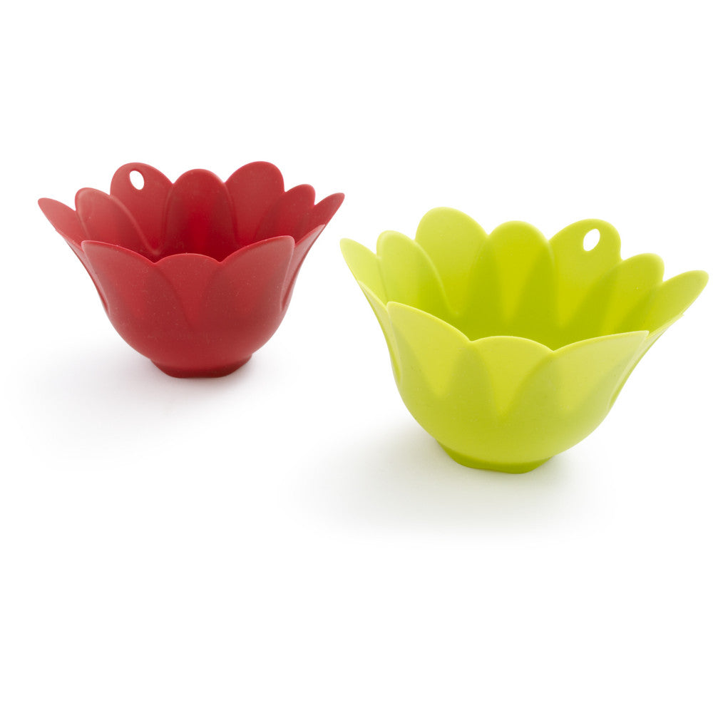Silicone Poach-and-Serves, Sets of 2, Blue & Yellow