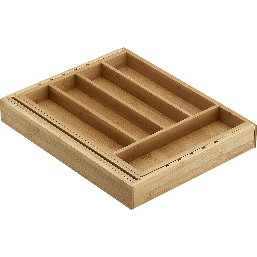 Expandable Bamboo Flatware Tray